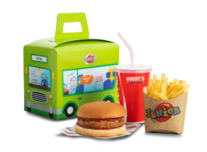 junior γεύμα με hamburger, cheeseburger, παιδικό μενού delivery Goody's burger house