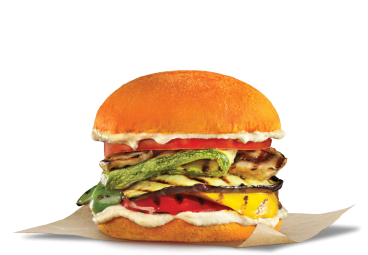 Pride burgers - The Out vegan burger με λαχανικα μπεργκερ λαχανικων Orange bun Goody's Delivery
