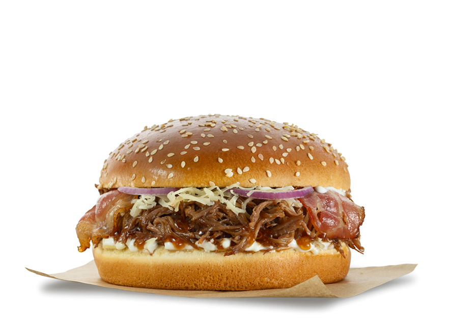 bbq burger Pulled Beef μπαρμπεκιου μπεργκερ